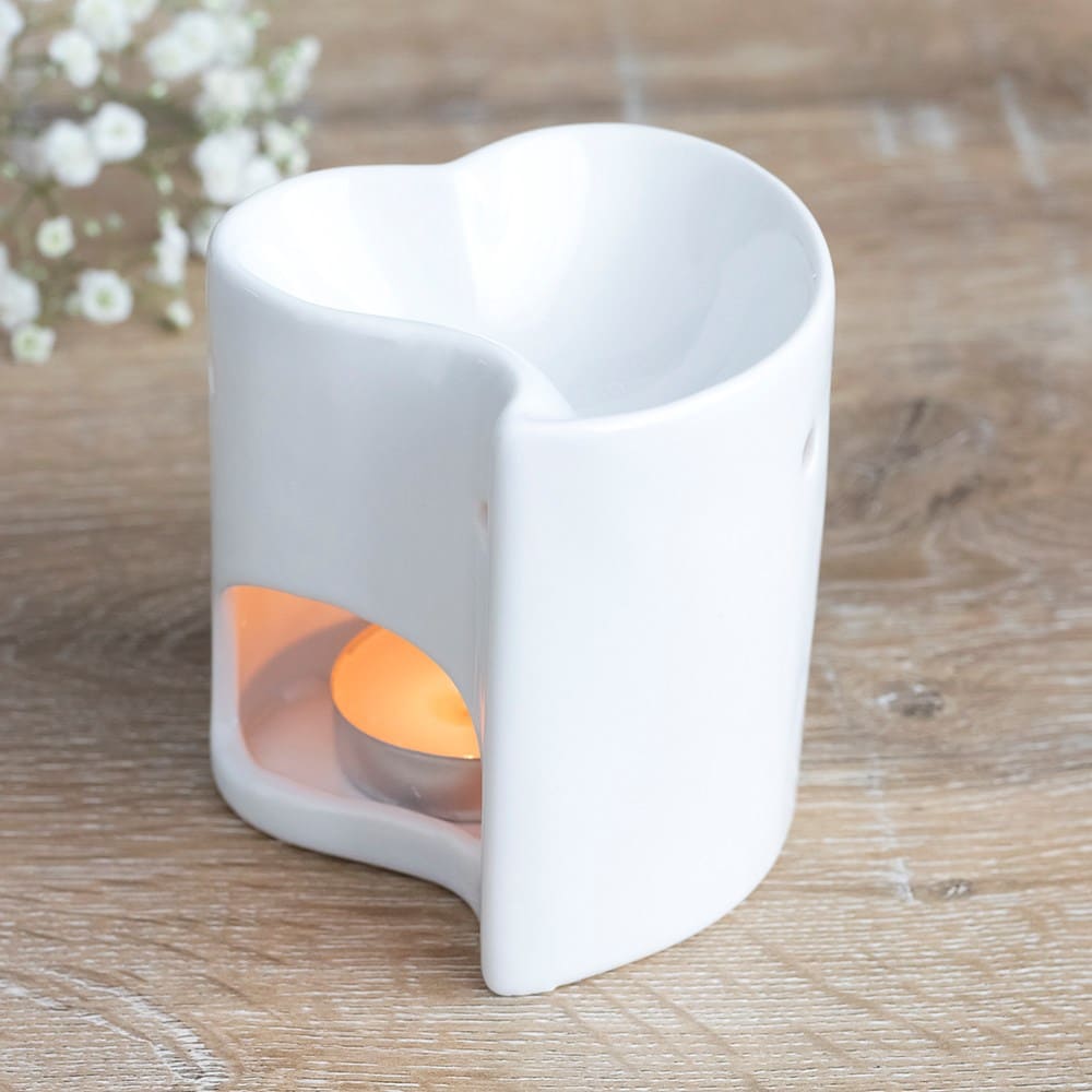 White Heart Wax Melt Burner