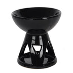 Black ceramic oil burner on a white background